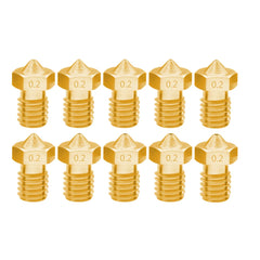 10 Pack DIY M6 Thread 1.75mm /0.2 Nozzle, 3D Printer Accessories