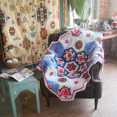 Liangben Handmade Original Frida Pattern Crochet Blanket Kit (Cotton Yarn)