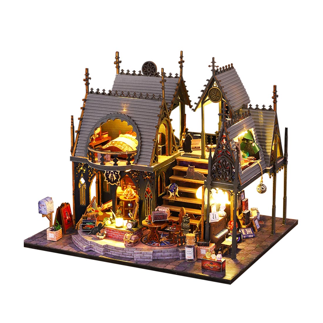 Luna Magic House DIY Miniature Castle Model 3D assembly Wooden Puzzle  Diorama For  Handcraft Enthusiasts  Christmas Gifts Luna Magic House DIY Miniature Castle Model 3D assembly Wooden Puzzle  Diorama For  Handcraft Enthusiasts  Christmas Gifts
