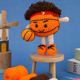 DIY Crochet Kit with English Instructions & Video Tutorial, Hand Knitting Basketball Doll