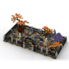 MOC-118821 Halloween Modular Haunted Cemetery Building Blocks MOC Set