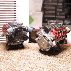 3D Printed Simulation Dynamic V8 Engine Internal Combustion Engine Model