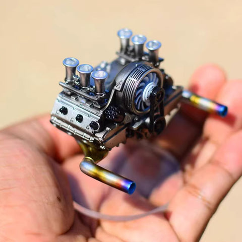 3D Printed Mini Flat-Six Cylinder Engine Model 1/24 Scale 35PCS (Reference Porsche 963 Engine)