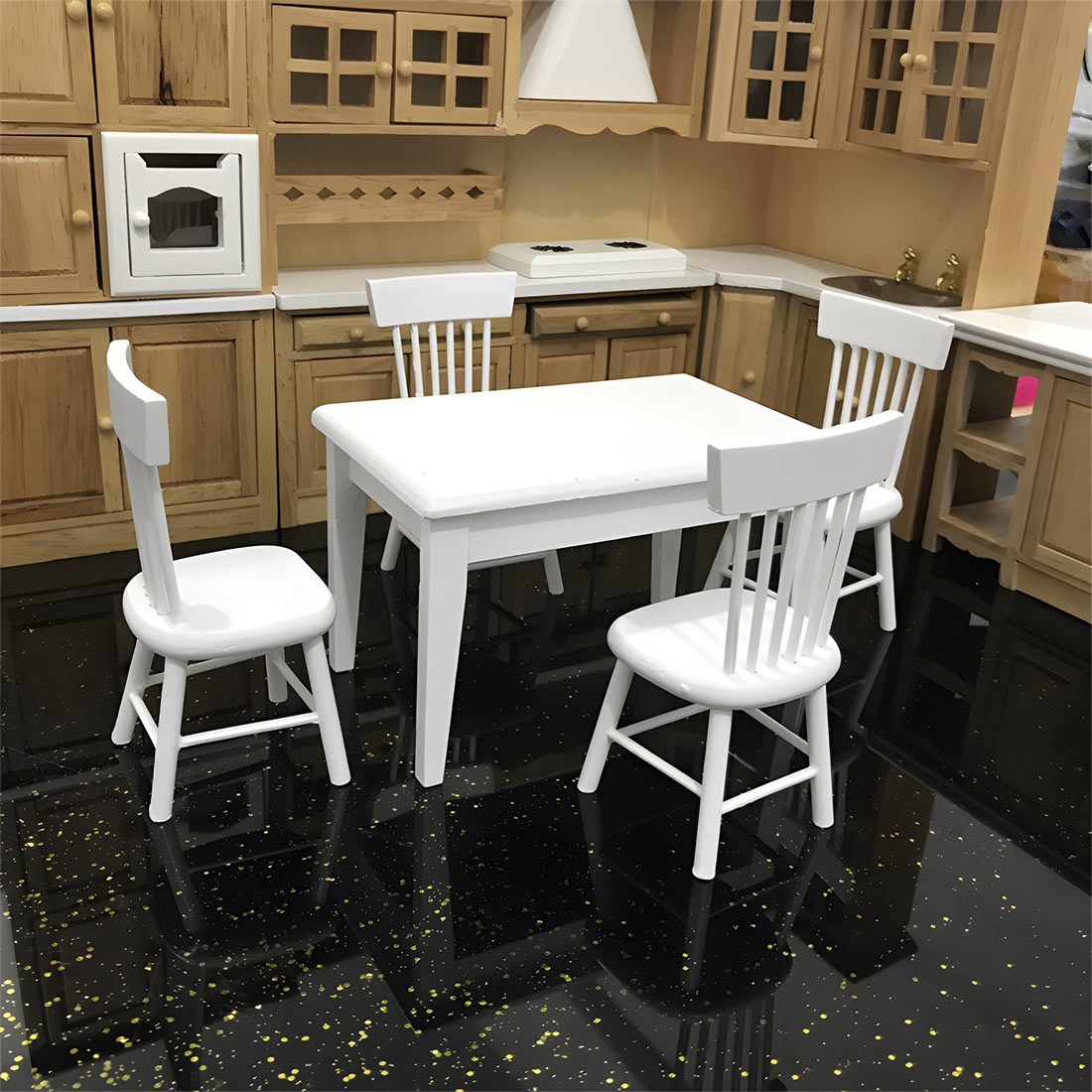 1/12 Scale Mini Kitchen Furniture Set for Miniature Kitchen Scene Models Dollhouse Accessories DIY Christmas Gift Assembly 1/12 Scale Mini Kitchen Furniture Set for Miniature Kitchen Scene Models Dollhouse Accessories DIY Christmas Gift Assembly