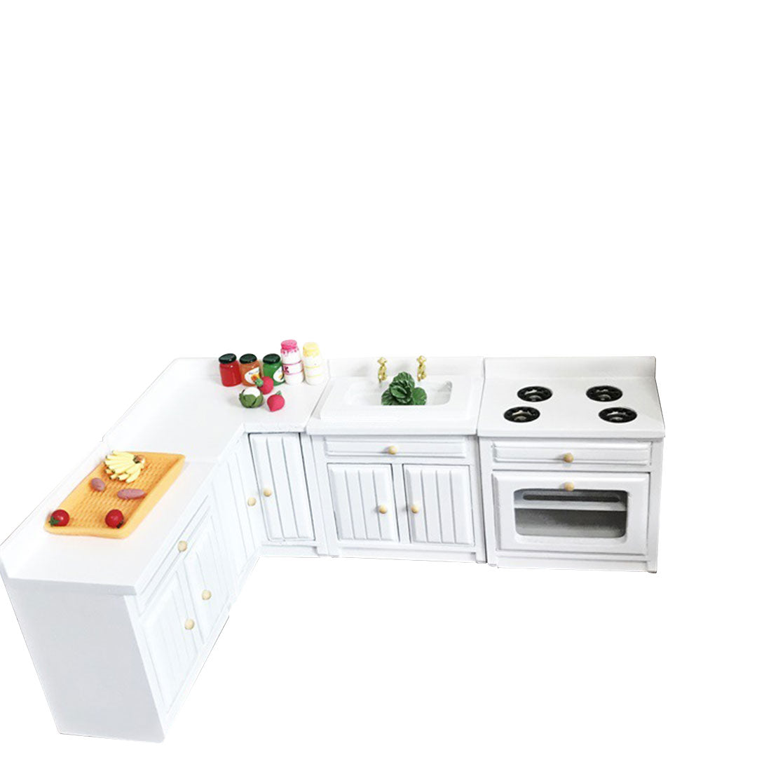 1/12 Scale Mini Kitchen Counter and Sink Set for Miniature Scene Models Dollhouse Accessories DIY Christmas Gift Assembly 1/12 Scale Mini Kitchen Counter and Sink Set for Miniature Scene Models Dollhouse Accessories DIY Christmas Gift Assembly
