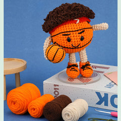 DIY Crochet Kit with English Instructions & Video Tutorial, Hand Knitting Basketball Doll