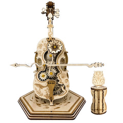 Punk Cello 3D DIY Wooden Music Box Model Kit assembly desktop ornaments toys Christmas gifts