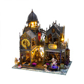 3D Wooden Miniature Huoluo Castle Assembly Model Kit with LED Lights