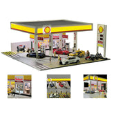 1/64 Scale Shell Gas Station Building Scene Model (Cars & Figures not Included)