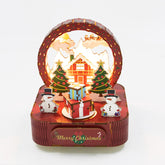 Christmas House Model Kit DIY 3D Wooden Puzzle Assembly Toy Creative Gift Music Box