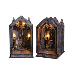 Night Player Booknook Diorama Miniature Wooden Art House DIY Assembly Model with Lights Christmas Gift