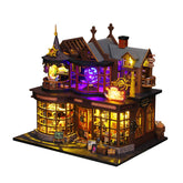 Magic House DIY Wooden Puzzle Miniature Castle Diorama Halloween Magic Journey for Craft Enthusiasts/Gift