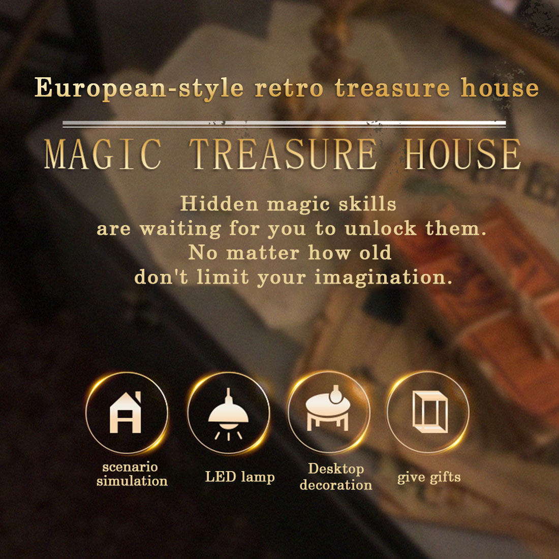Magic House DIY Wooden Puzzle Miniature Castle Diorama Halloween Magic Journey for Craft Enthusiasts/Gift Magic House DIY Wooden Puzzle Miniature Castle Diorama Halloween Magic Journey for Craft Enthusiasts/Gift