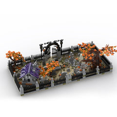 MOC-118821 Halloween Modular Haunted Cemetery Building Blocks MOC Set
