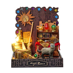 Magic House Scene Model Kit DIY Miniature Wooden Christmas Gifts Small size wooden assembly model