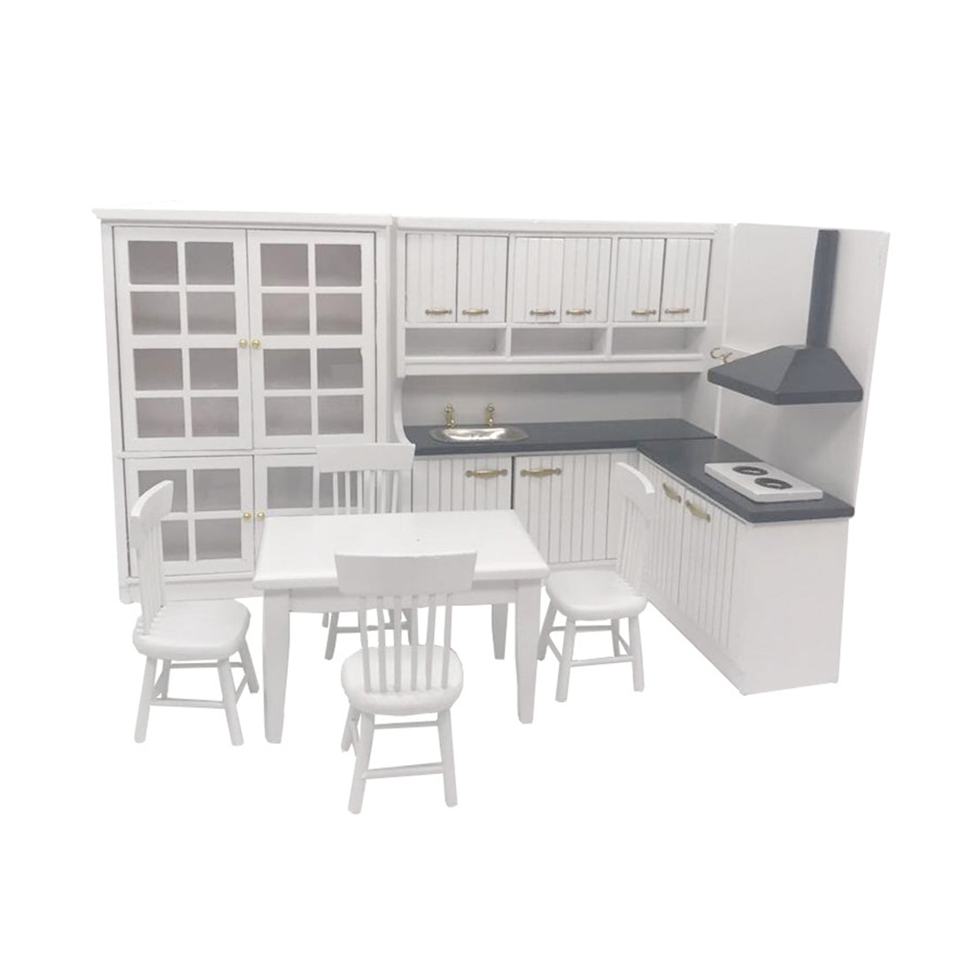 1/12 Scale Mini Kitchen Furniture Set for Miniature Kitchen Scene Models Dollhouse Accessories DIY Christmas Gift Assembly 1/12 Scale Mini Kitchen Furniture Set for Miniature Kitchen Scene Models Dollhouse Accessories DIY Christmas Gift Assembly