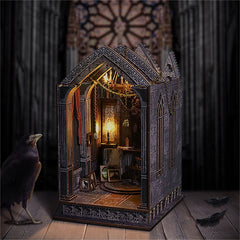 Night Player Booknook Diorama Miniature Wooden Art House DIY Assembly Model with Lights Christmas Gift