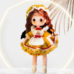 Princess-Autumn Micro Crochet DIY Kit for Beginners, Adorable Amigurumi Doll, Handmade Gift