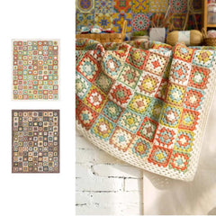 SpringField Handmade Crochet Kit for Beginners Blanket Granny Square with Step-by-Step Video Tutorial Learn How to Crochet Throw for Adults Kids, Great Gift for Crochet Lovers