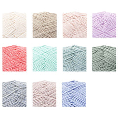WILLIS Solid Color Wool Blend Yarn for Hand Knitting Crochet, DIY Doll Making