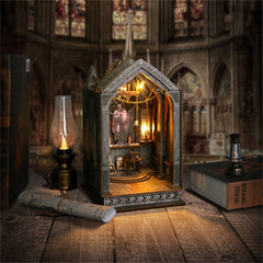 Night Player Booknook Diorama Miniature Wooden Art House DIY Assembly Model with Lights Christmas Gift