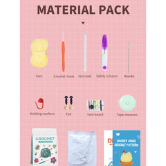 DIY Crochet Kit for Plush Dolls - Complete Set with Accessories & Video Tutorial