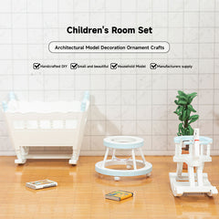 1/12 Mini Babys' Room Set for Miniature Scene Models DIY Dollhouse Free Combination assembly Scene Model