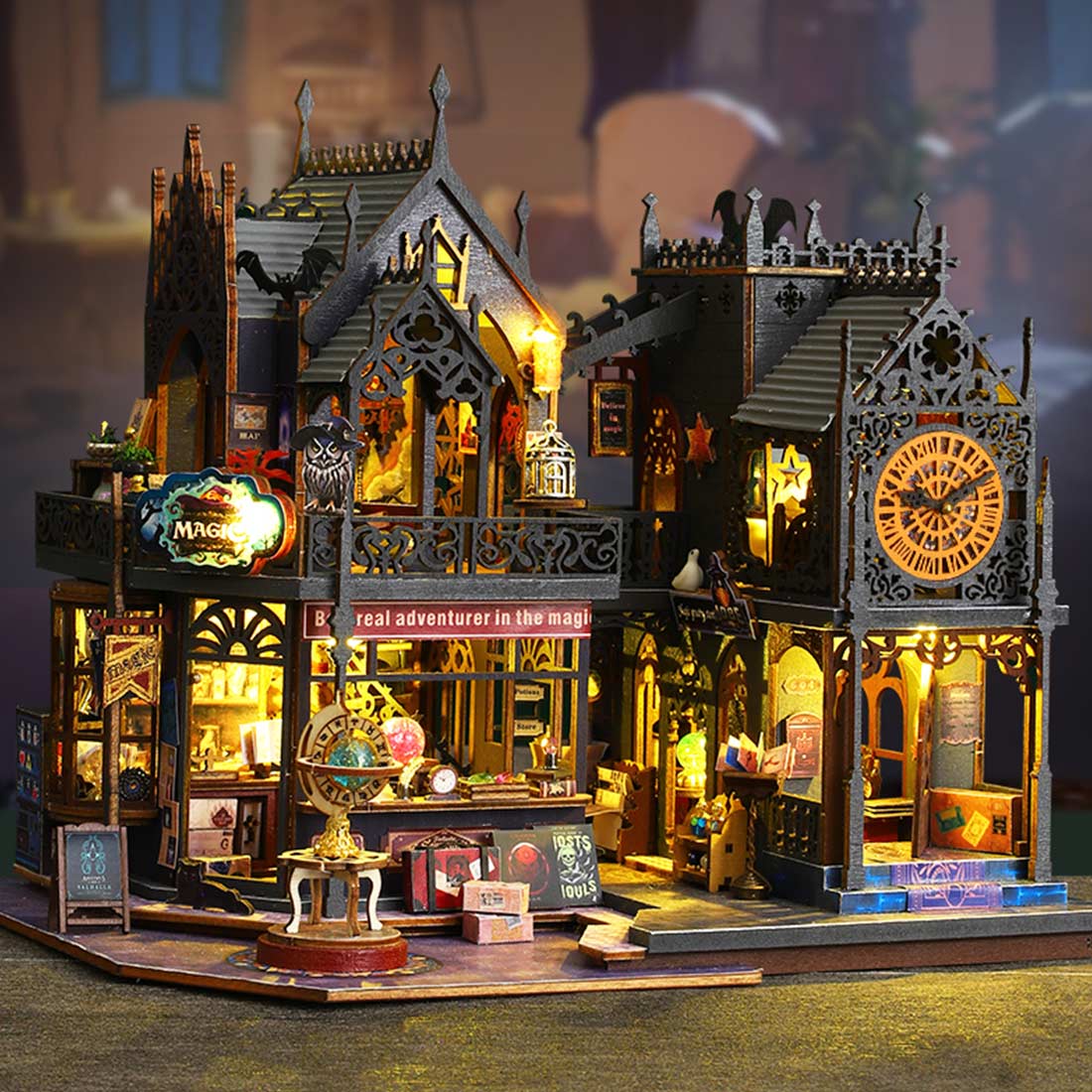 Holomo City DIY Miniature Castle Model Diorama Halloween Magic 3D Wooden Puzzle Christmas Gifts Holomo City DIY Miniature Castle Model Diorama Halloween Magic 3D Wooden Puzzle Christmas Gifts