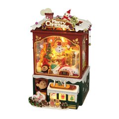 Claw Machine Music Box Christmas House Model Kit DIY 3D Wooden Puzzle Assembly Toy Creative Gift