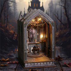 Night Player Booknook Diorama Miniature Wooden Art House DIY Assembly Model with Lights Christmas Gift