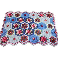 Liangben Handmade Original Frida Pattern Crochet Blanket Kit (Cotton Yarn)