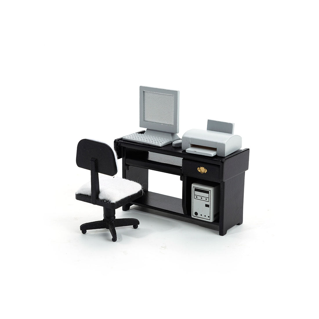 1/12 Mini Computer Desk and Chair Set for Miniature Scene Models Dollhouse Accessories DIY Christmas Gift Assembly 1/12 Mini Computer Desk and Chair Set for Miniature Scene Models Dollhouse Accessories DIY Christmas Gift Assembly