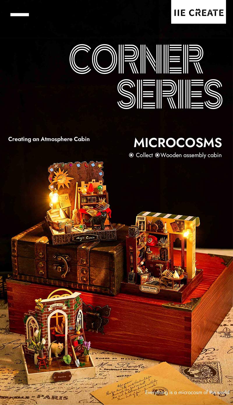 Magic House Scene Model Kit DIY Miniature Wooden Christmas Gifts Small size wooden assembly model Magic House Scene Model Kit DIY Miniature Wooden Christmas Gifts Small size wooden assembly model