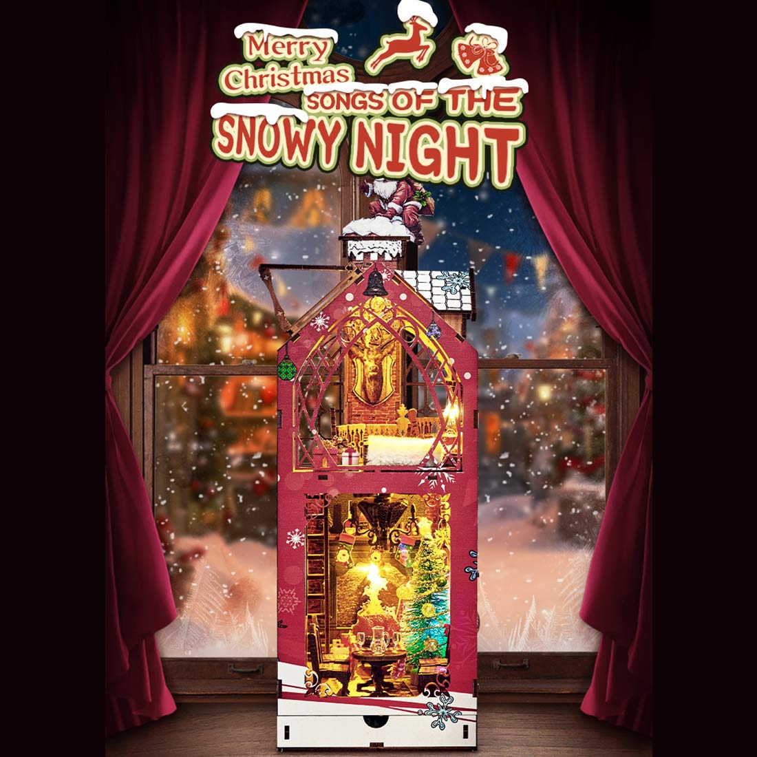 Snowy Night Serenade Booknook Christmas House Model Kit DIY 3D Wooden Puzzle Assembly Toy Creative Gift  (200+PCS) Snowy Night Serenade Booknook Christmas House Model Kit DIY 3D Wooden Puzzle Assembly Toy Creative Gift  (200+PCS)