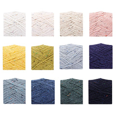 WILLIS Speckled Wool Blend Yarn for Hand Knitting Crochet, DIY Doll Making