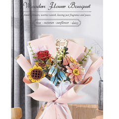 Wooden Assembled flower Model DIY 3D Diorama for Stress Relief & Toy Gift Desktop Christmas Gift