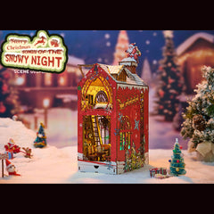 Snowy Night Serenade Booknook Christmas House Model Kit DIY 3D Wooden Puzzle Assembly Toy Creative Gift  (200+PCS)