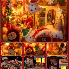 Claw Machine Music Box Christmas House Model Kit DIY 3D Wooden Puzzle Assembly Toy Creative Gift