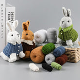 DIY Crochet Kit with English Instructions & Video Tutorial, Home Decor Craft Gift (3 Rabbits)