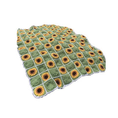 Crochet Kit for Beginners Blanket Sunflowers with Step-by-Step Video Tutorial Learn How to Crochet Throw for Kids Pets, Great Gift for Crochet Lovers