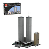 MOC-177998 1/800 Scale Landmark Architecture Twin Towers Street Scene DIY Assembly Building Blocks Set (7129PCS)
