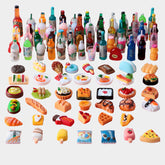 60PCS Miniature Pretend Play Food Toys Resin Bottles Accessories Mystery Box for 1/12 DollHouse