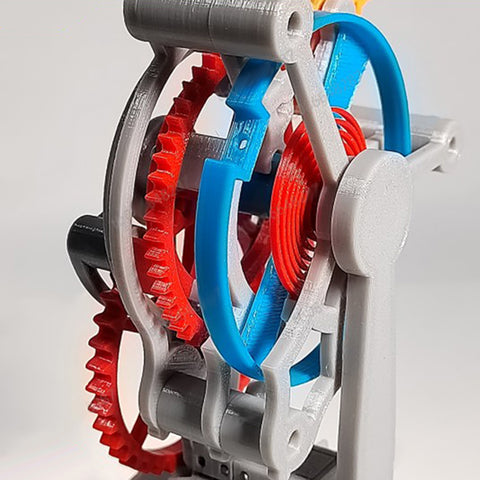 3D Printed Triple-Axis Tourbillon Clock Model, Gear Table Model DIY Assembly Model