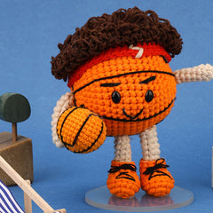 DIY Crochet Kit with English Instructions & Video Tutorial, Hand Knitting Basketball Doll