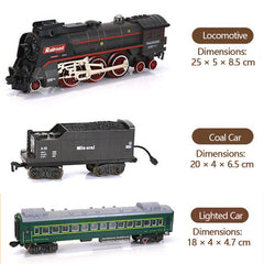 Electric RC Christmas Train Set Model with Carriage and Long Track, Gift for Boys and Girls (Remote-Control Version)