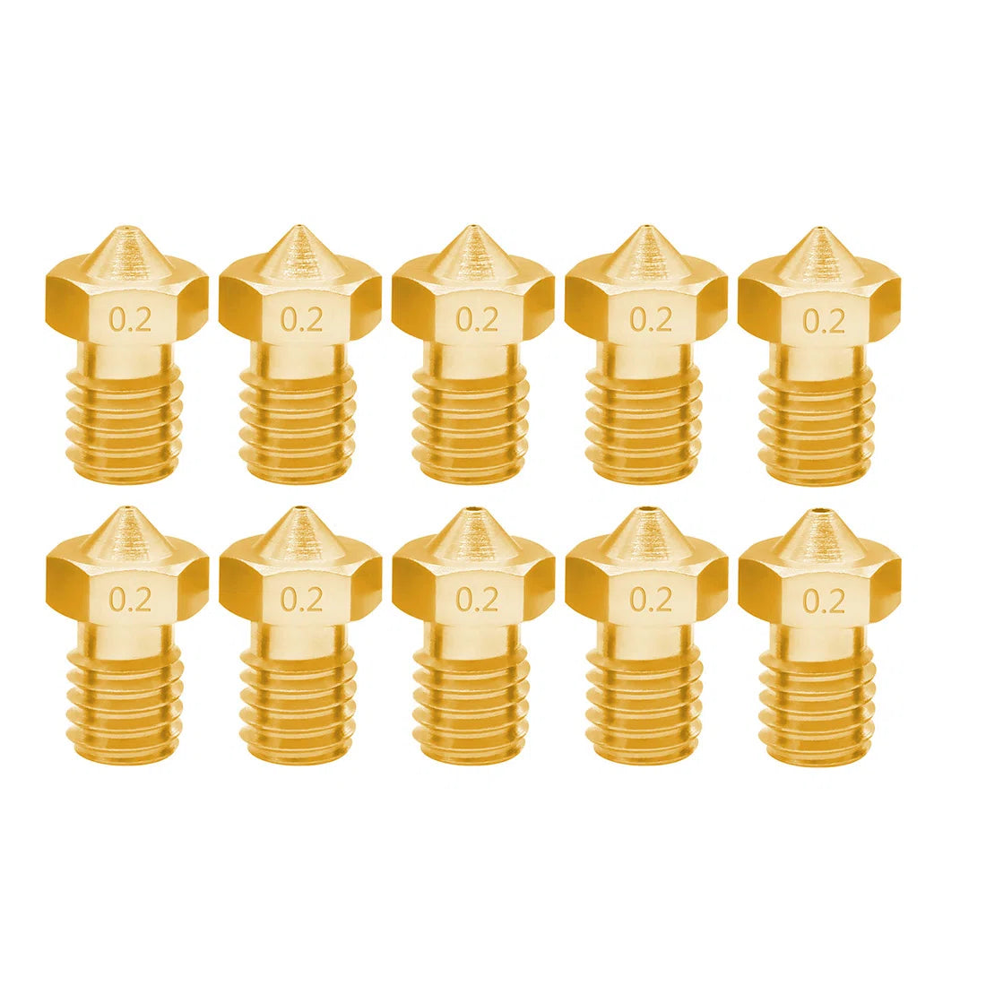 10 Pack DIY M6 Thread 1.75mm /0.2 Nozzle, 3D Printer Accessories
