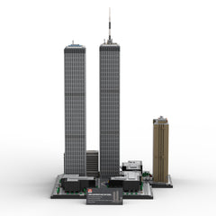 MOC-177998 1/800 Scale Landmark Architecture Twin Towers Street Scene DIY Assembly Building Blocks Set (7129PCS)