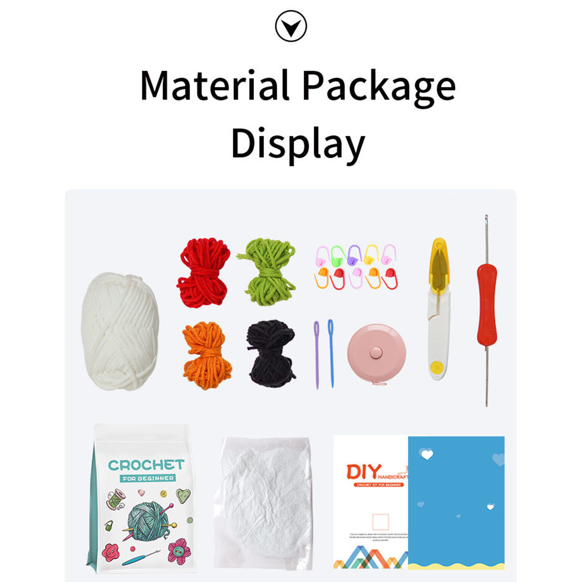 DIY Crochet Kit for Yarn Ornaments - Complete Set with Accessories & Video Tutorial (Glow in Dark Halloween Toy)