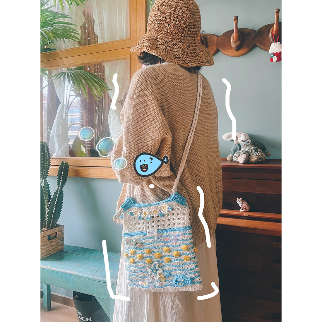 A Fish's Dream Journey' Underwater Themed Crochet Bag Kit