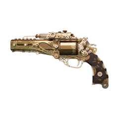 Revolver model Wooden assembly  DIY Handcrafted 3D Puzzle Diorama Toy Compatible with Wooden Bullets